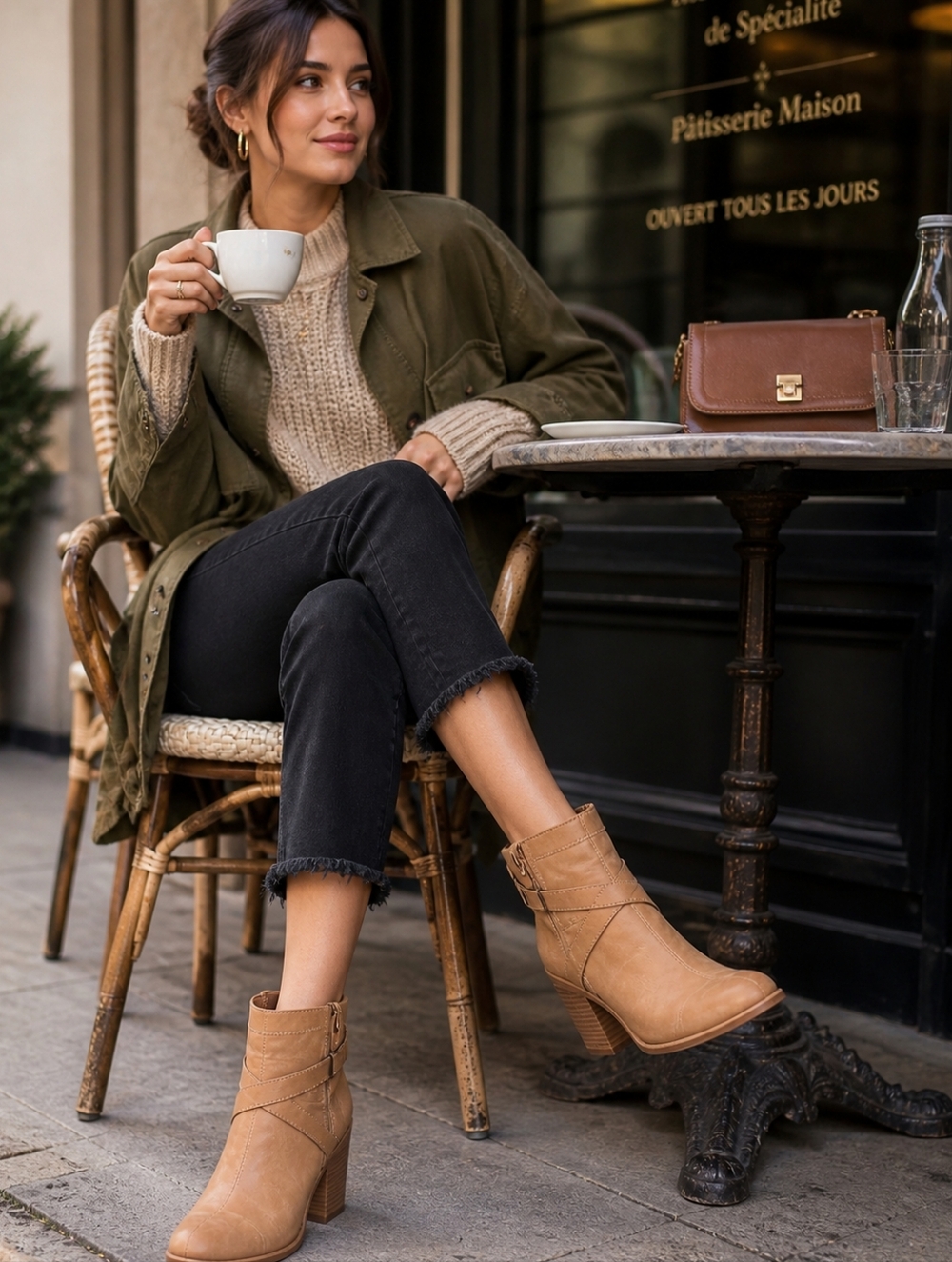 EILEEN FISHER Tan Ankle Booties